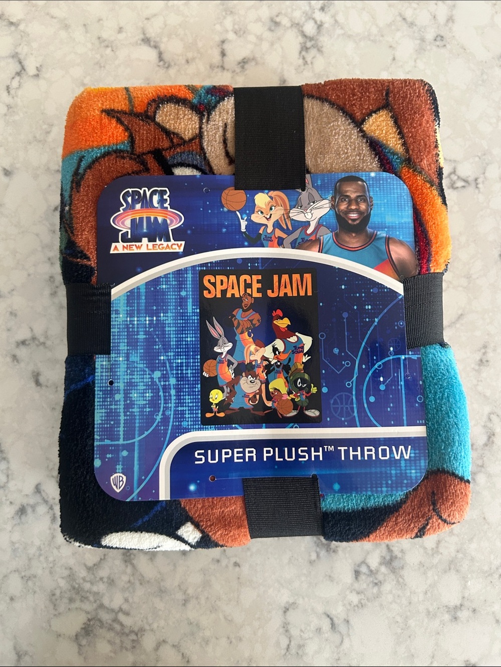 Warner Bros. Space Jam Super Plush Throw - Orange, Blue, Black, Brown